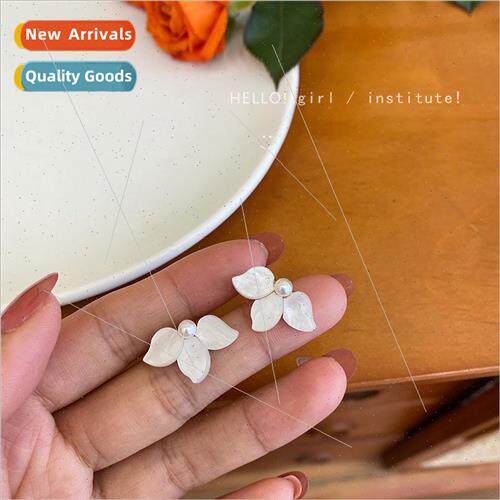 S925 silver needle Korea rock tea whe compact earrings HK ni