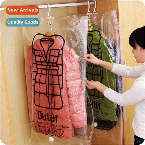 Household side pull hanging vacuum compression bag transpare