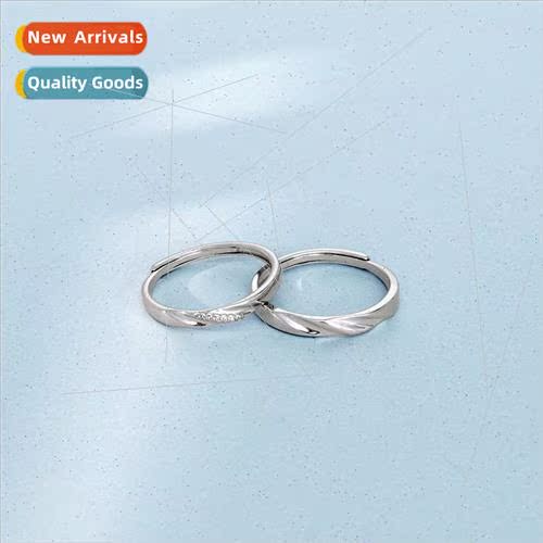 S925 lver Love Frequency Couple Pair Ring Ring ve Adjustable
