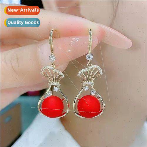 New money bag ear hook fashion earrings pearl women popular