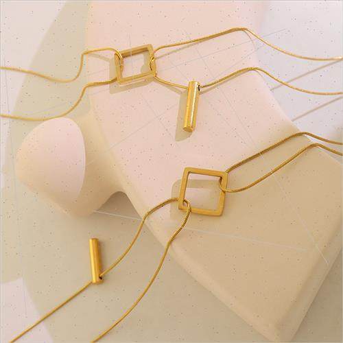 Europe ins summer hundred match square long double necklace