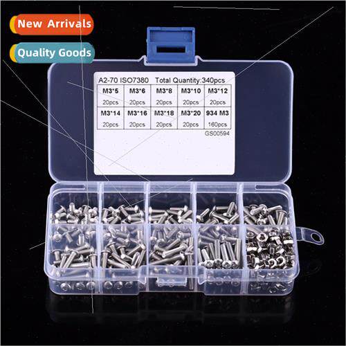 340pcs M3 304 pan head hexagon socket head cap screws wh hex