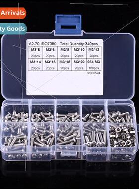 340pcs M3 304 pan head hexagon socket head cap screws wh hex