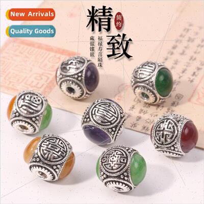 Inlaid wh tune longevy happiness spacer beads diy cultural t