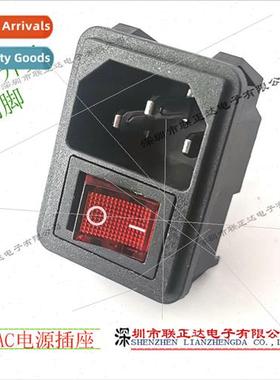 AC Power Socket wh Swch Panel Mount AC Holder Cassette Pinwh