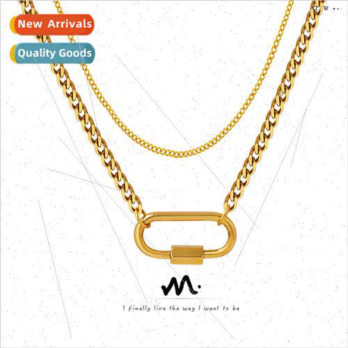 chocker geometric shaped specific oval clasp double layered