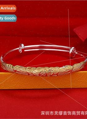 S999 lver Plated Gingham Filigree Bracelet Women Spl Color G