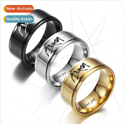 Tanium steel 8MM glossy love heart hook pledge I Love You st