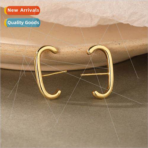 C-shaped earrings Dark wind 925 silver women vintage earring