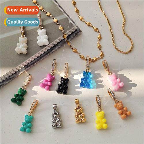 Korea Kwon Chi-ng colorful bear gummy pendant female nd neck