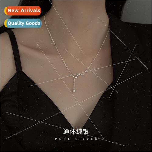 S925 lver Dipper Necklace niche tassel delicate collarbone c