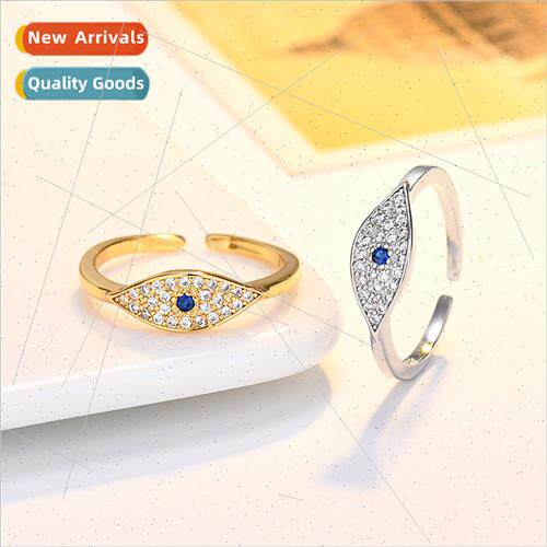 New devil eye ring women Europe opening adjustable blue eyes