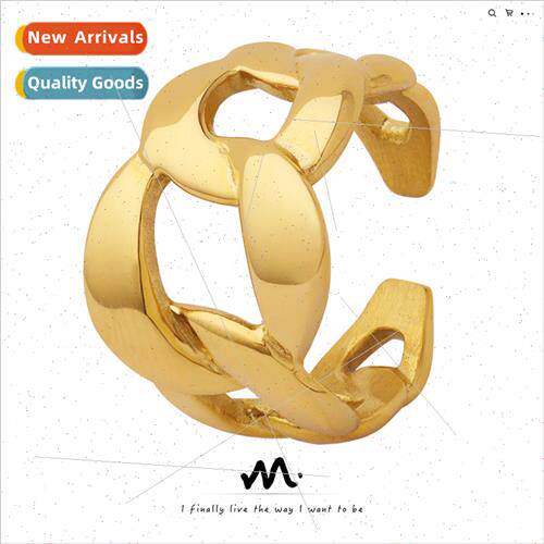 Europe ins hip hop thick chain splicing minimalist ring fema