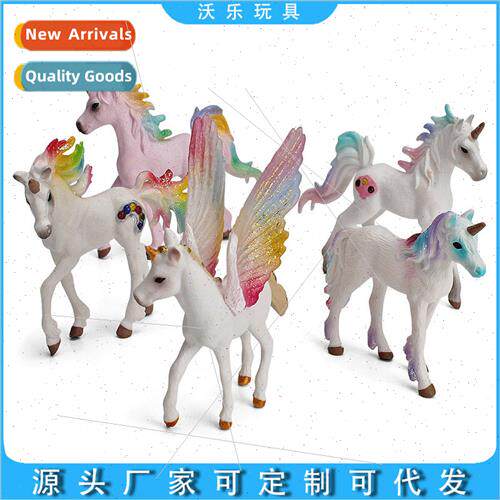 Pegasus Model Ornament Solid Rainbow Winged Unicorn Static P