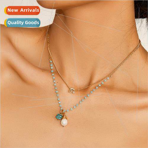 Europe nd jewelry versatile beach natural multi-layer stacki
