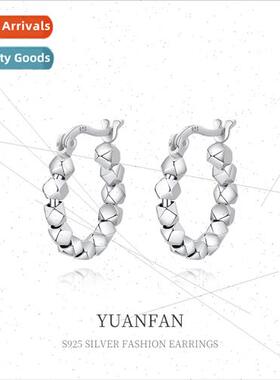 925 silver earrings female Europe cold wind ins irregular ge