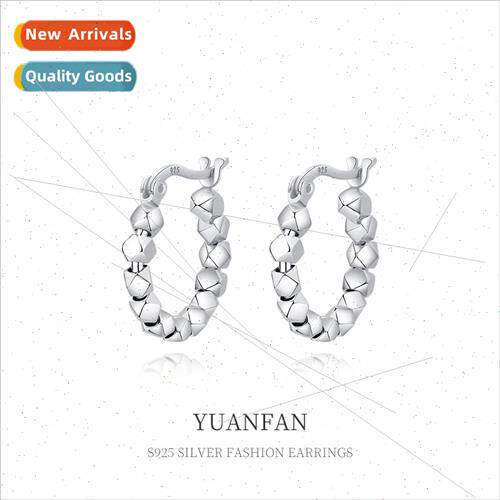 925 silver earrings female Europe cold wind ins irregular ge