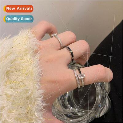 New minimalist diamond ring female open adjustable niche hun