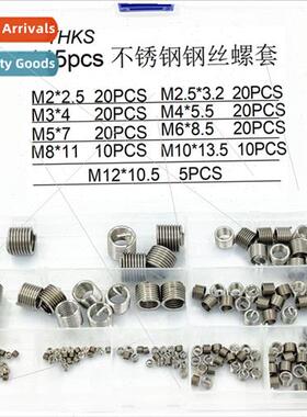 145pcs box 304 steel wire screw bushing teeth sets M2-M12 th