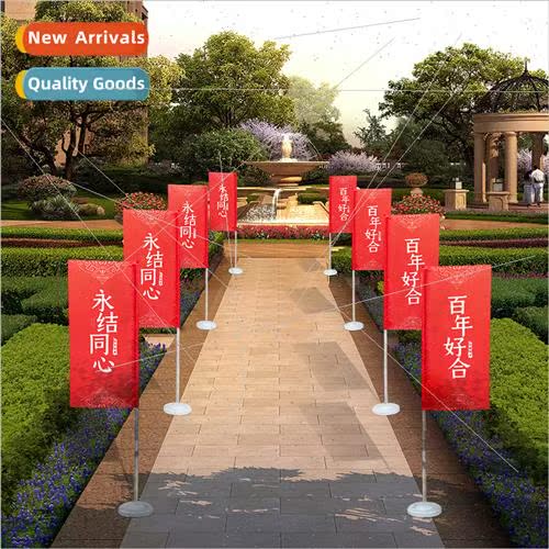welcome wrought cloth flag to receive bride festive long wh