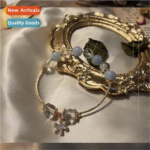 Aquamarine bracelet female girl heart ins blue crystal brace