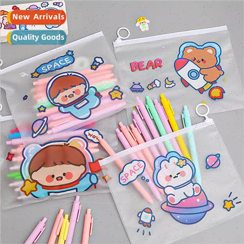 File Bags Cartoon Astronaut Zipper Exam Paper Bags Students