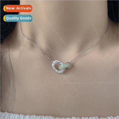 Whe Jade Ring Ring Necklace Women Hundred Palace Double Ring