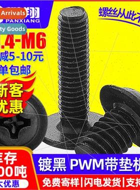 PWM Phillips round head screws wh washers black screws pan h