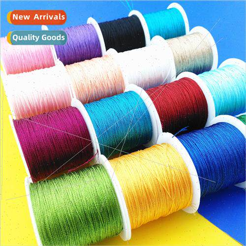 Gold silver colored silk thread small roll handmade braided