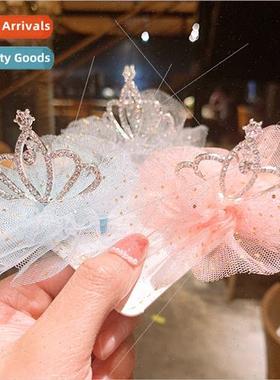 Children mesh crown tiara headdress girls hair clips birthda