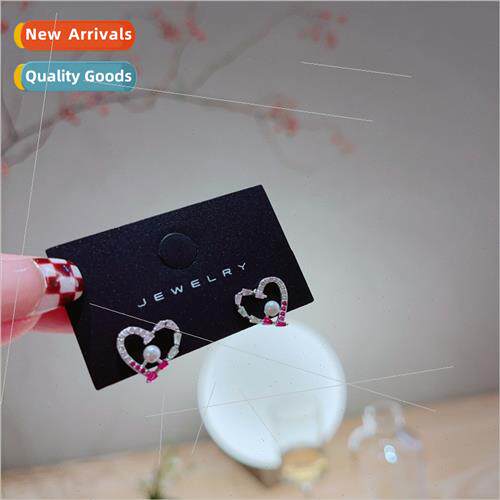 Color stone inlaid hanging s925 silver earrings female niche