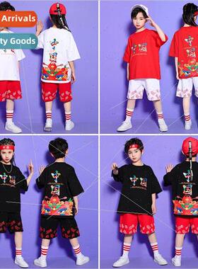 Childrens hip-hop set dance su loose permance clothing men a
