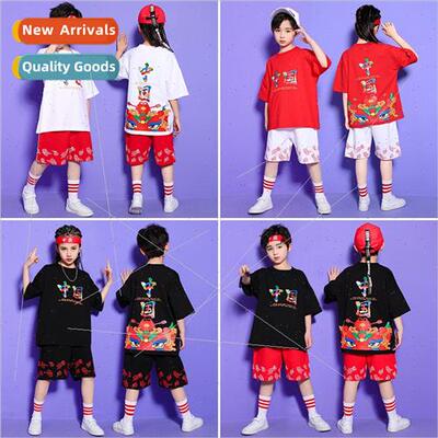 Childrens hip-hop set dance su loose permance clothing men a