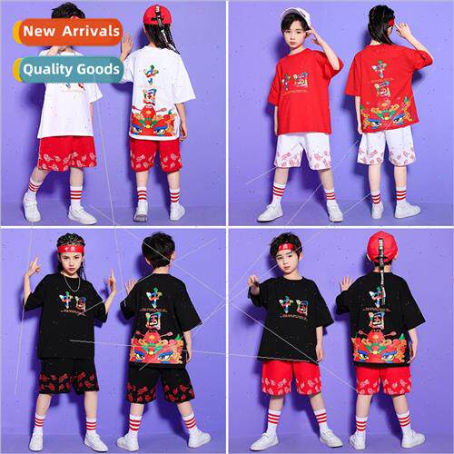 Childrens hip-hop set dance su loose permance clothing men a