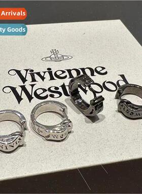 Saturn belt buckle earrings tide men niche circle logo earri