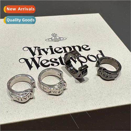 Saturn belt buckle earrings tide men niche circle logo earri