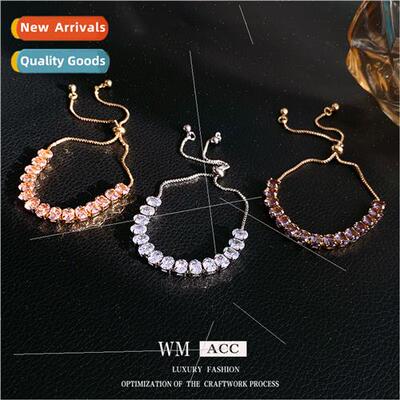 Zirconia Oval Pull-Out Bracelet Delicate Bracelet che Versat