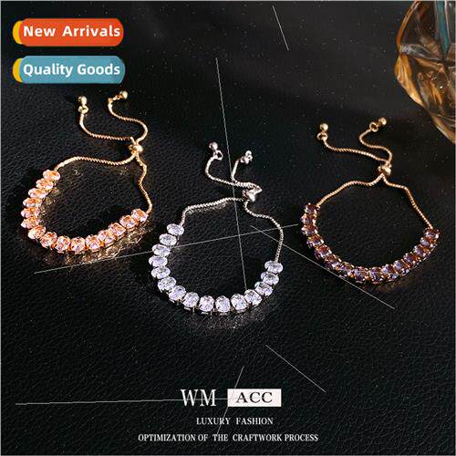 Zirconia Oval Pull-Out Bracelet Delicate Bracelet che Versat