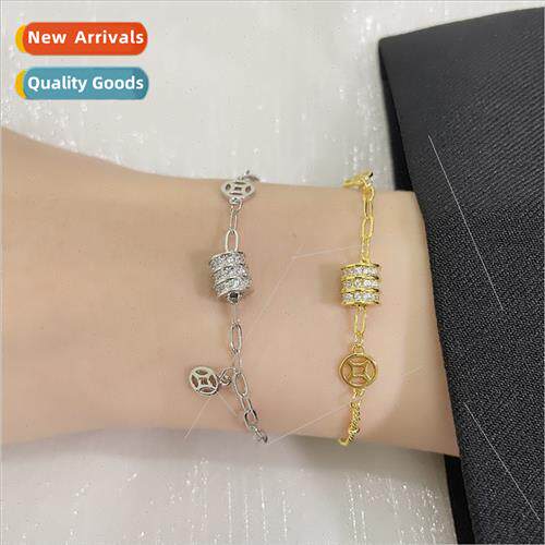 Inlaid wh diamonds small barbarian waist copper coin bracele