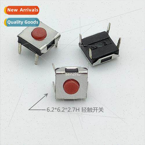 Tactile Swch 6.2*6.2*2.7H Red Tactile Swch 4-pin Plug-in Key