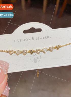 mple cute sweet love cat eye stone bracelet versatile hjewel