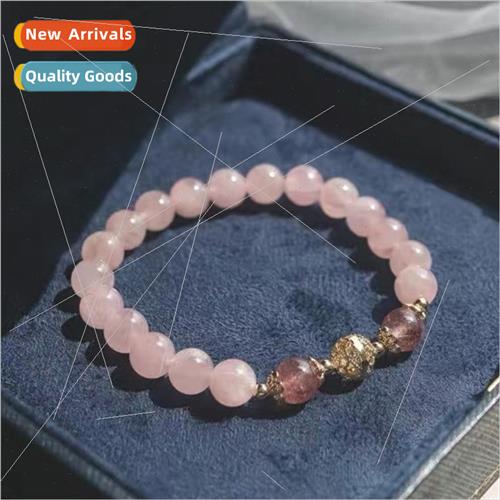 Natural Pink Crystal Bracelet Women Peach Blossom Niche Simp
