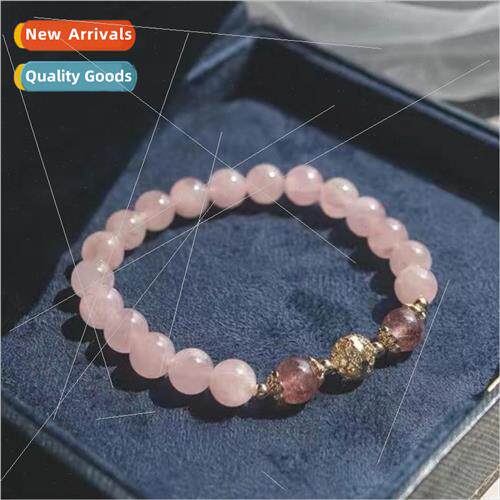Natural Pink Crystal Bracelet Women Peach Blossom Niche Simp
