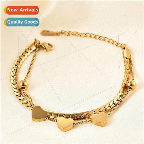 Europe new love simple gold 304 tanium steel bracelet ins ni