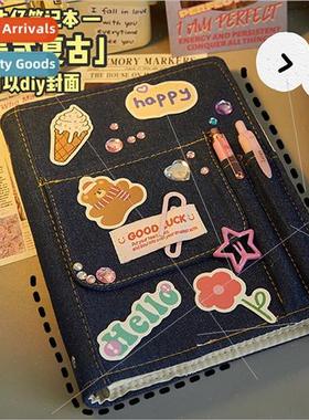 Cowboy handbook loose-leaf book a5 retro y2k cloth fabric no