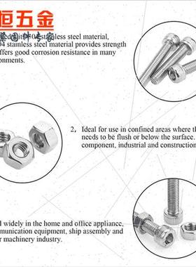 70pcs M5304 Cylindrical Head Hexagon Socket Screws wh Nut Wr