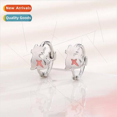 Drip glaze pink kty earrings Japan blogger sweet earrings si