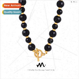 Handmade Jewelry Niche Onyx Clasp Necklace Natural Beaded