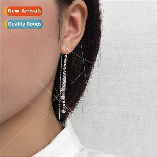 Korea niche long bean earrings female simple curved hook bea