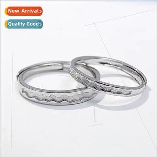 Love适用Life Fashion Vegan Silver Couple Rings Niche 适用Men